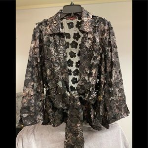 🖤🤍Mishca • sheer black jacket • L • NWOT